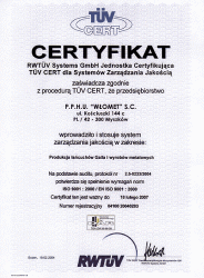 acuchy, CNC - certyfikat